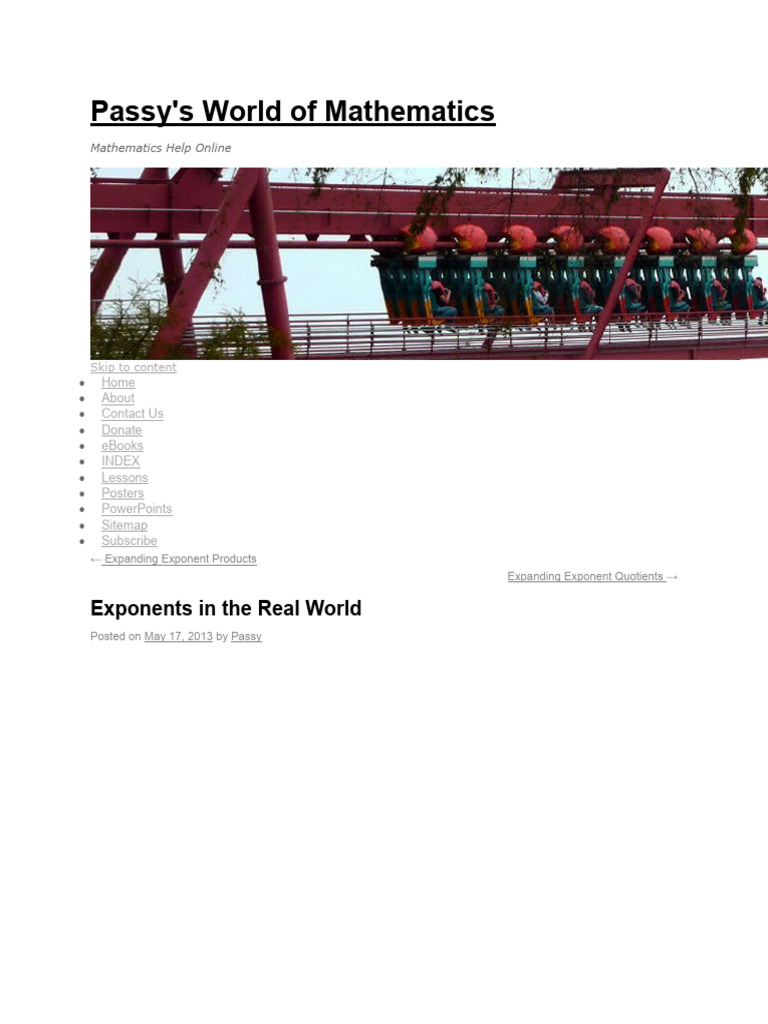 Daily Life Examples of Exponents | PDF | Exponentiation | Radioactive Decay
