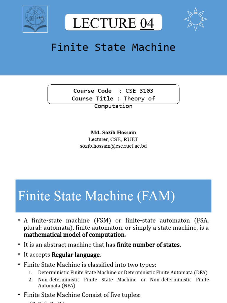Finite State Machine Pdf