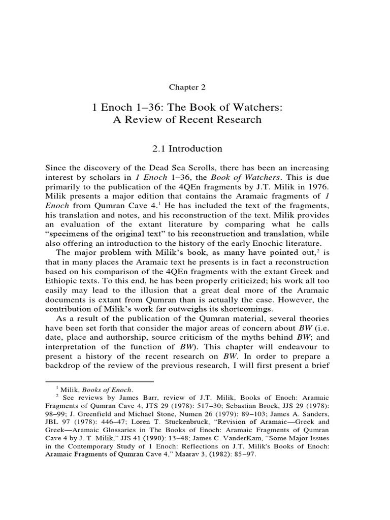 Recent Research on 1 Enoch's Book of Watchers | PDF | Book Of Enoch ...