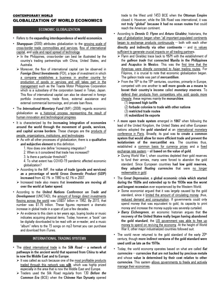 Economic Globalization Overview | PDF | Neoliberalism | Trade