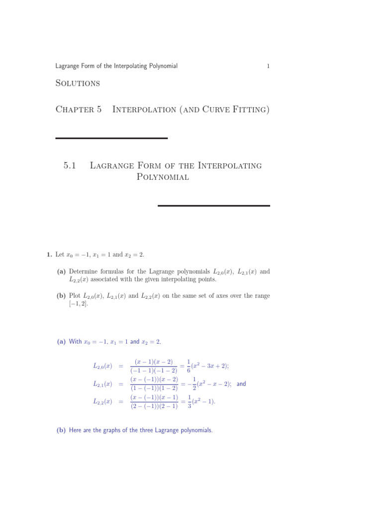 Lagrange Interpolating Polynomials Explained | PDF | Interpolation ...