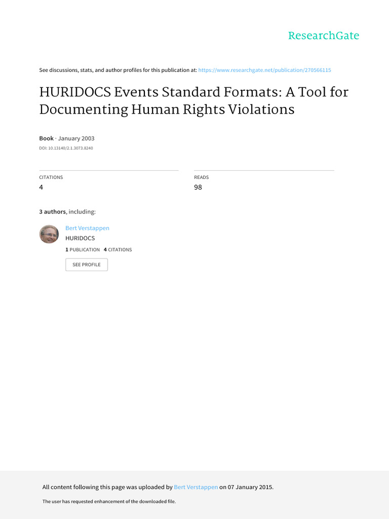 A Tool For Documenting Human Rights Violations | PDF | Human Rights ...
