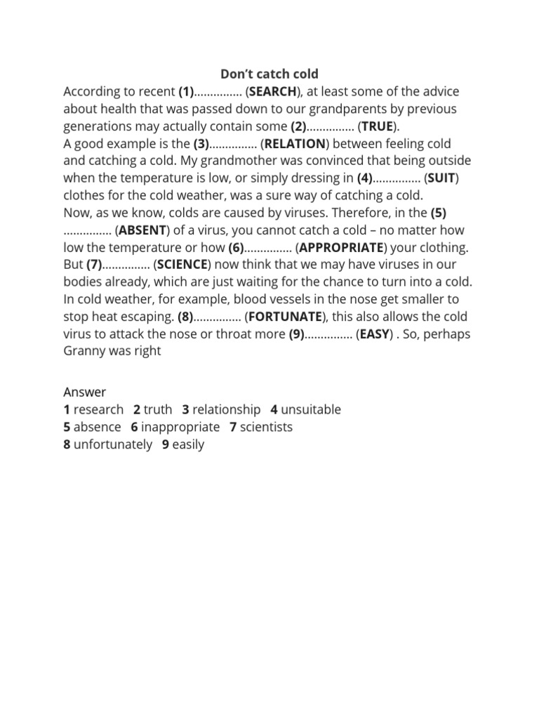 Understanding Colds and Cold Weather | PDF