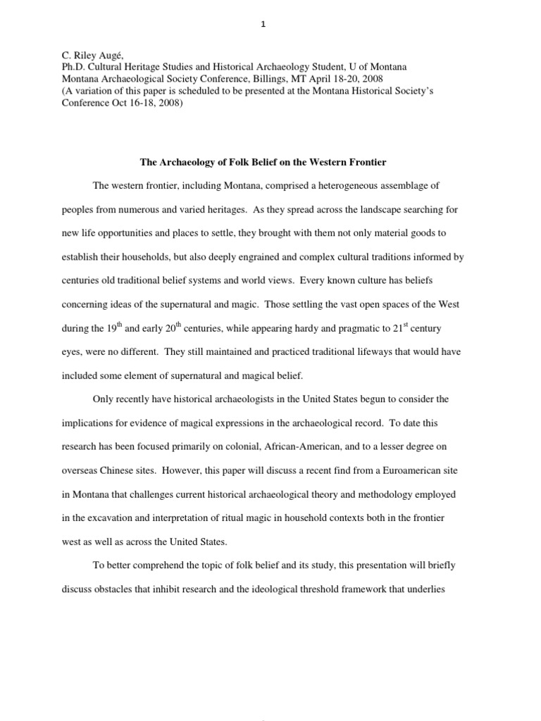 Archaeology field report picture