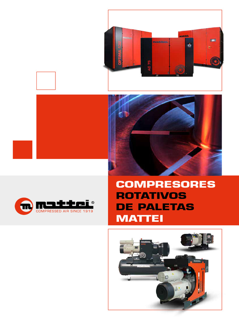 Compresores Rotativos Mattei Innovación y Eficiencia PDF Motores