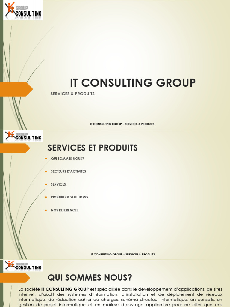 Presentation Services It Consulting Group | PDF | Système d'information ...