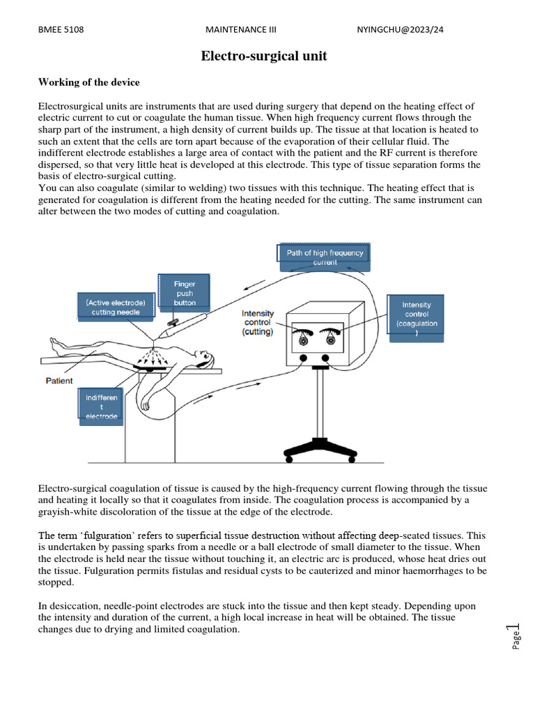 Electro-SURGICAL UNIT | PDF | Electricity | Electronics