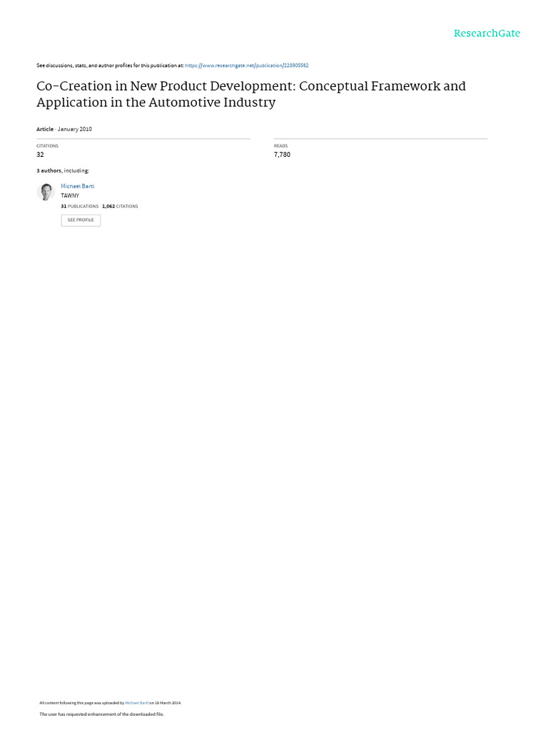 Co-Creation in New Product Development Conceptual | PDF | Innovation ...