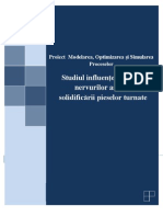 Studiul Influenţei Grosimii Nervurilor Asupra Solidificării Pieselor Turnate