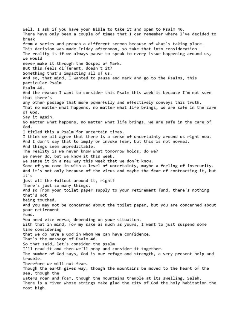 Salmo 46 Sermao 2 Pdf Jesus Jacob