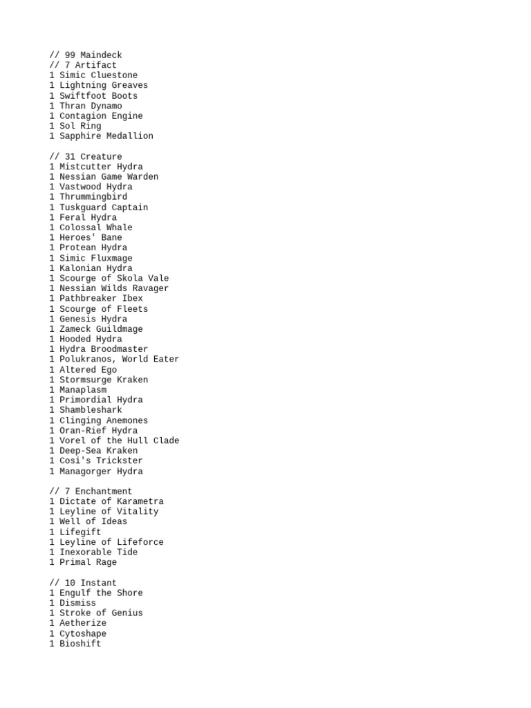 MTG Deck - GU - Primer Speaker Zegana | PDF