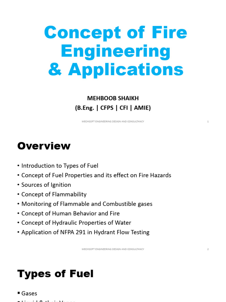 Concept Of Fire Engineering Application S 1710560380 Pdf Combustion