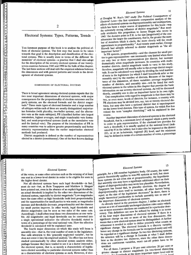 Lijphart, Electoral Systems and Party Systems | PDF