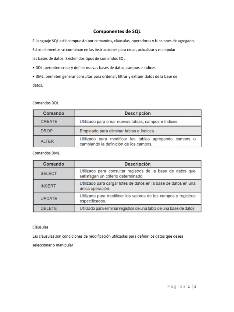 Comandos SQL: INSERT y DELETE | PDF | SQL | Bases de datos