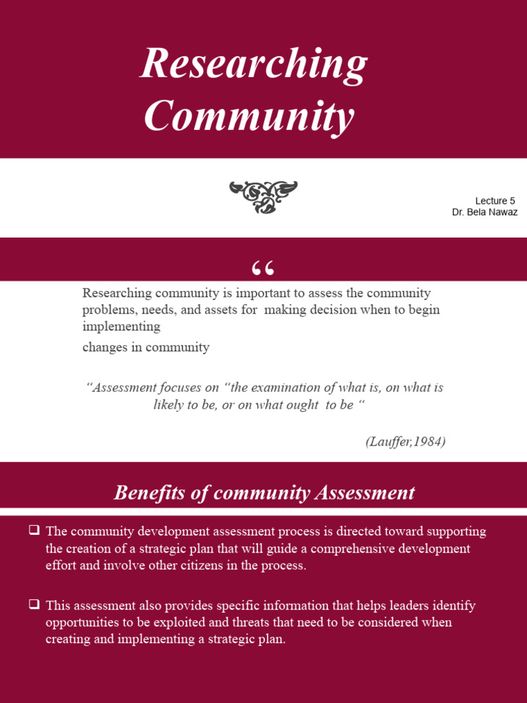Community Assessment Methods Explained | PDF | Survey Methodology ...