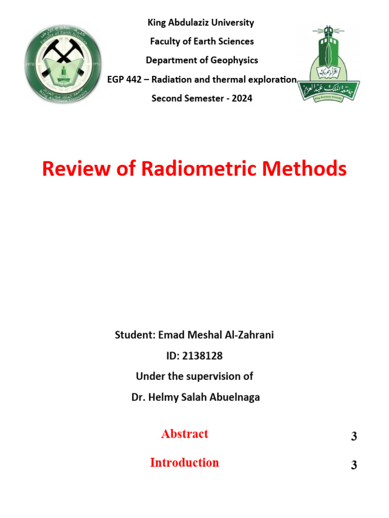 Radiometric Methods in Geophysics | PDF | Atoms | Radioactive Decay