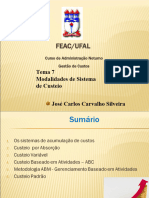 Tema 7 - Modalidades de Custeamento