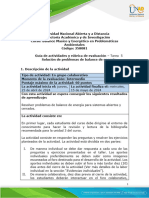 Guia de Actividades y Rúbrica de Evaluación - Unidad 3 - Tarea 5 - Solución de Problemas de Balances de Energía