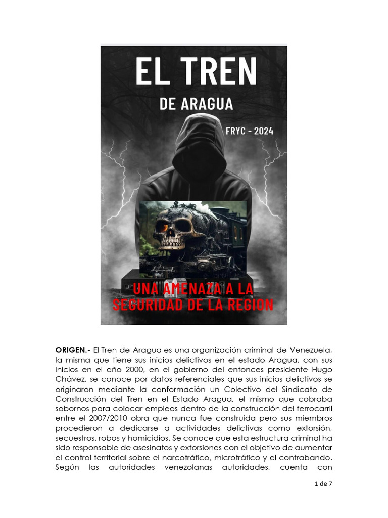 El Tren de Aragua: Crimen Organizado en LATAM | PDF | Crímenes | Crimen ...
