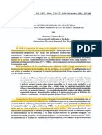 Lectura 1 - Una Heterogeneidad No Dialéctica Sujeto y Discurso Migrantes en El Perú Moderno de Antonio Cornejo Polar