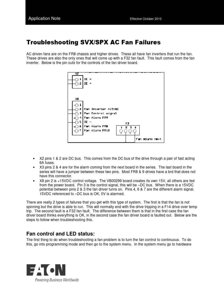 SVX SPX Troubleshooting Fan Failures | PDF | Fuse (Electrical) | Power ...