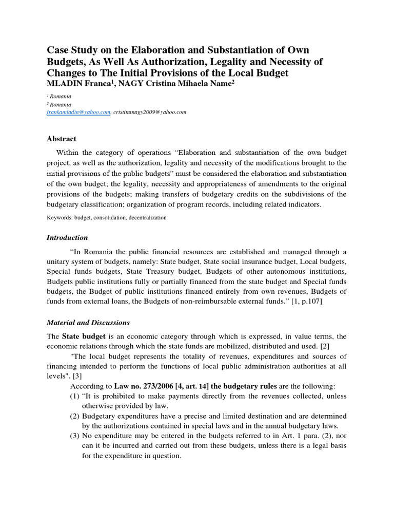 Local Budget Management Case Study | PDF | Expense | Government Budget
