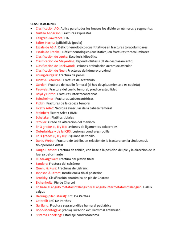 Clasificaciones de Lesiones y Fracturas | PDF | Tobillo | Anatomía del ...