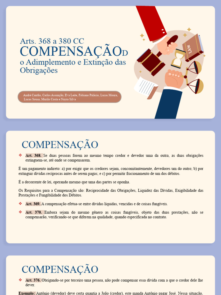 Compensação de Dívidas no Código Civil | PDF | Crédito | Finanças e ...