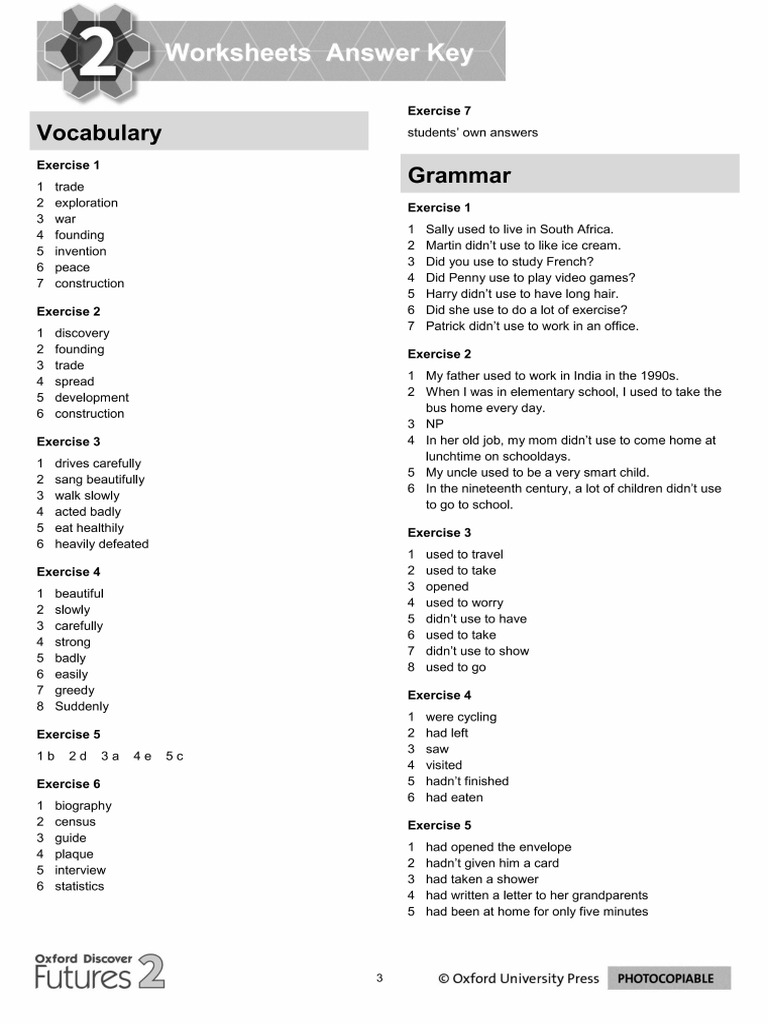 Unit 2 Worksheet Answer Key PDF