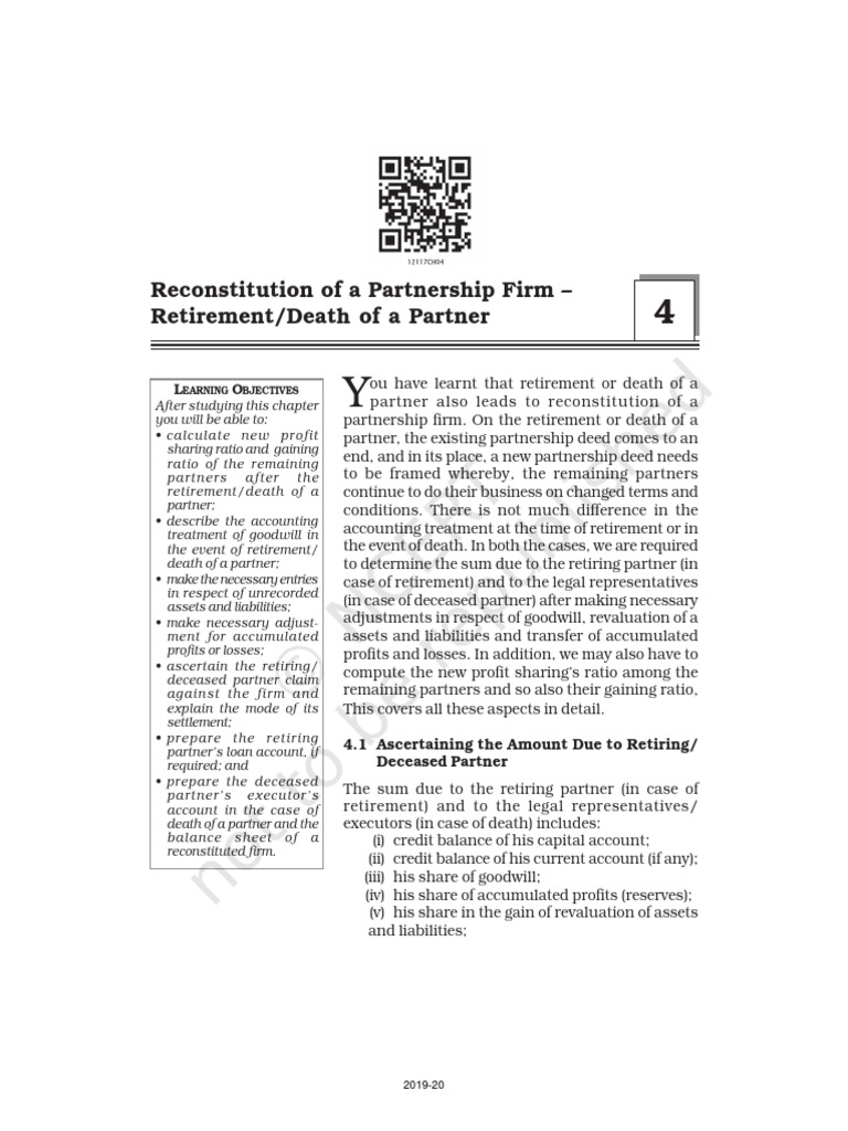 Reconstitution of a partnership firm retirement death of a partner