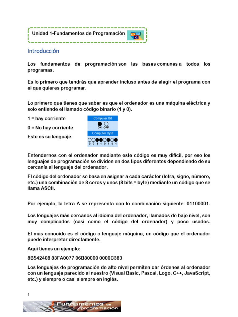 Fundamentos de Programación y Algoritmos | PDF | Algoritmos | Lenguaje ...