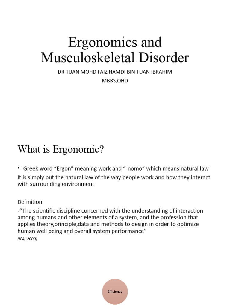 Ergonomics and MSD: Understanding Risks | PDF | Human Factors And ...