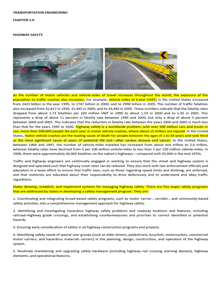 Crash Rate Analysis and Safety Factors | PDF | Traffic Collision | Road ...