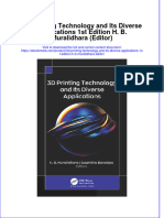 Download ebook 3D Printing Technology And Its Diverse Applications 1St Edition H B Muralidhara Editor online pdf all chapter docx epub 