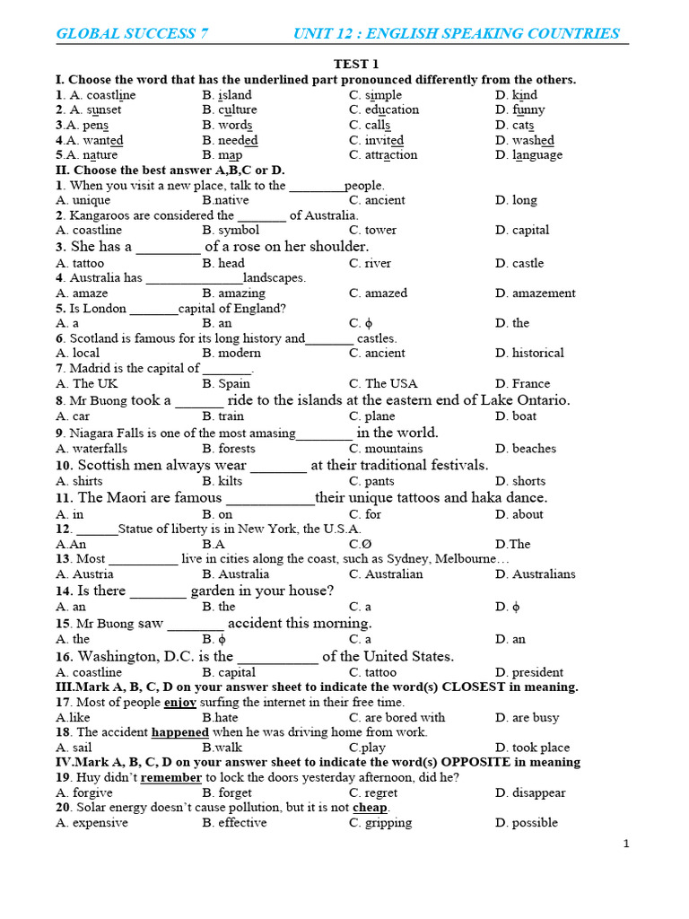 Unit 12 Practice Test Pdf London Island