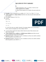 Linear Equation in Two Variables