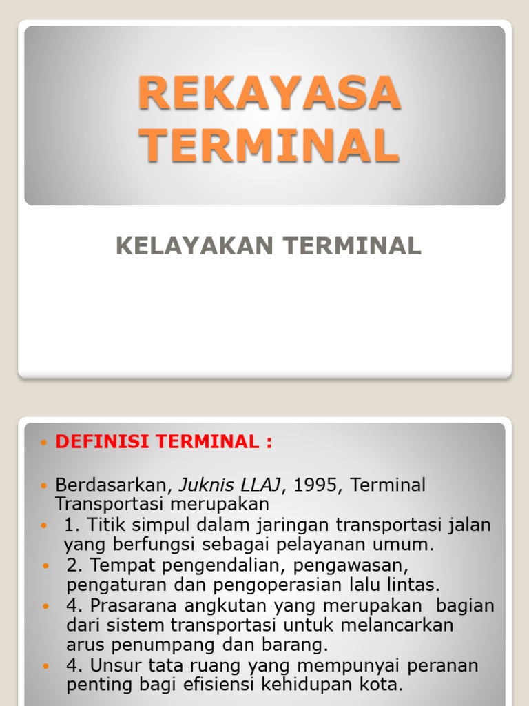 Panduan Kelayakan dan Fungsi Terminal Transportasi | PDF | Bisnis