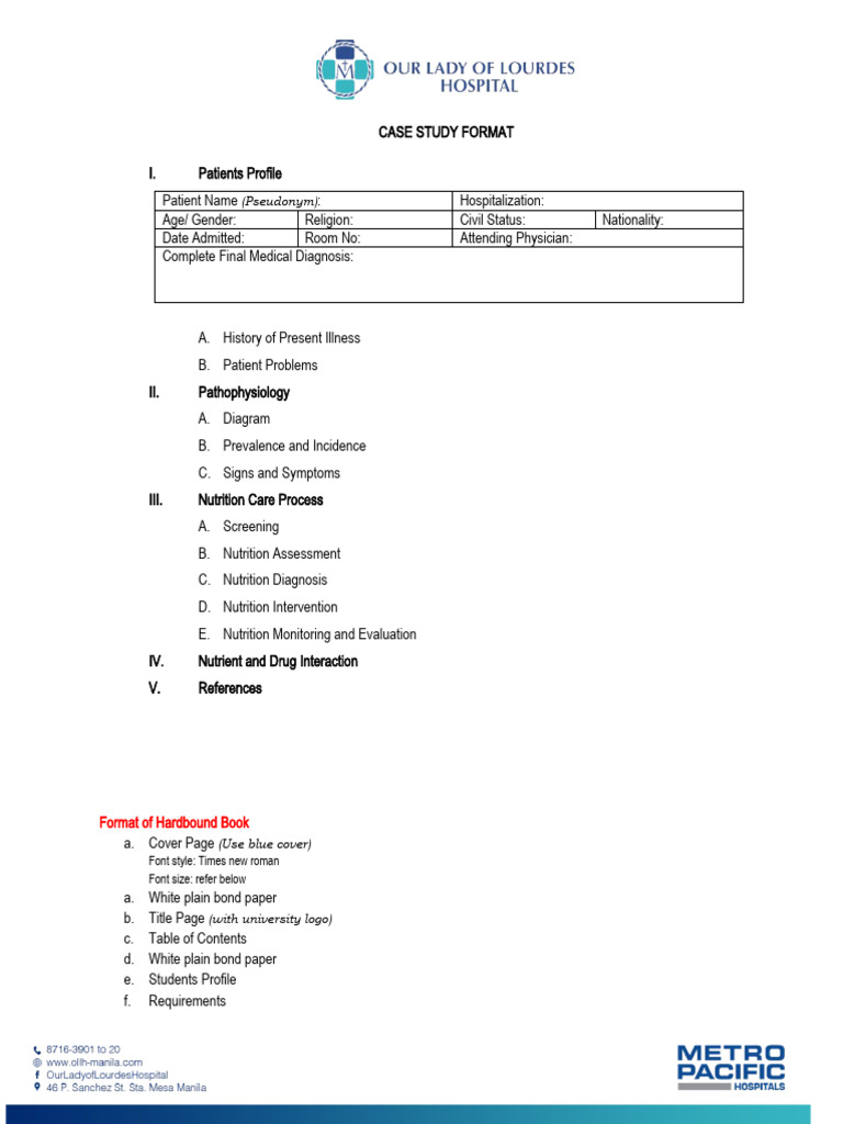 Nutrition Case Study Format Guide | PDF