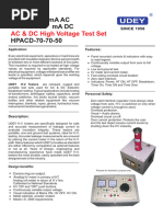 GDYD AC/DC Hipot Test Set Manual | PDF | Transformer | Voltage