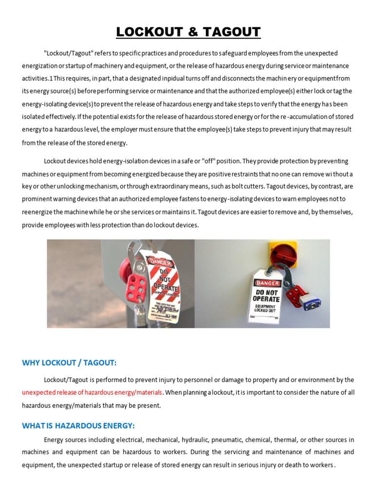 Lockout Tagout LOTO | PDF | Mechanical Engineering