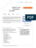 Microsoft Word 2016 Advanced Training Course Learninng Outccomes