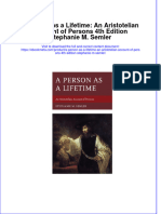 A Person As A Lifetime An Aristotelian Account of Persons 4Th Edition Stephanie M Semler Online Ebook Texxtbook Full Chapter PDF