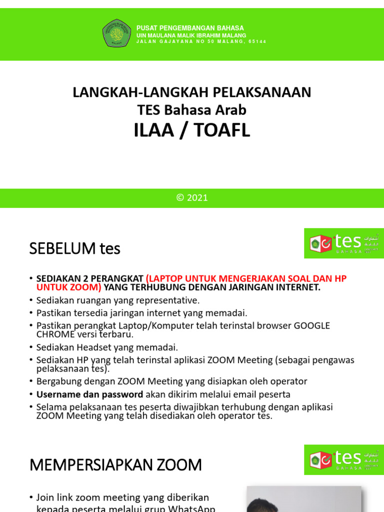 Panduan Tes ILAA di UIN Malang | PDF