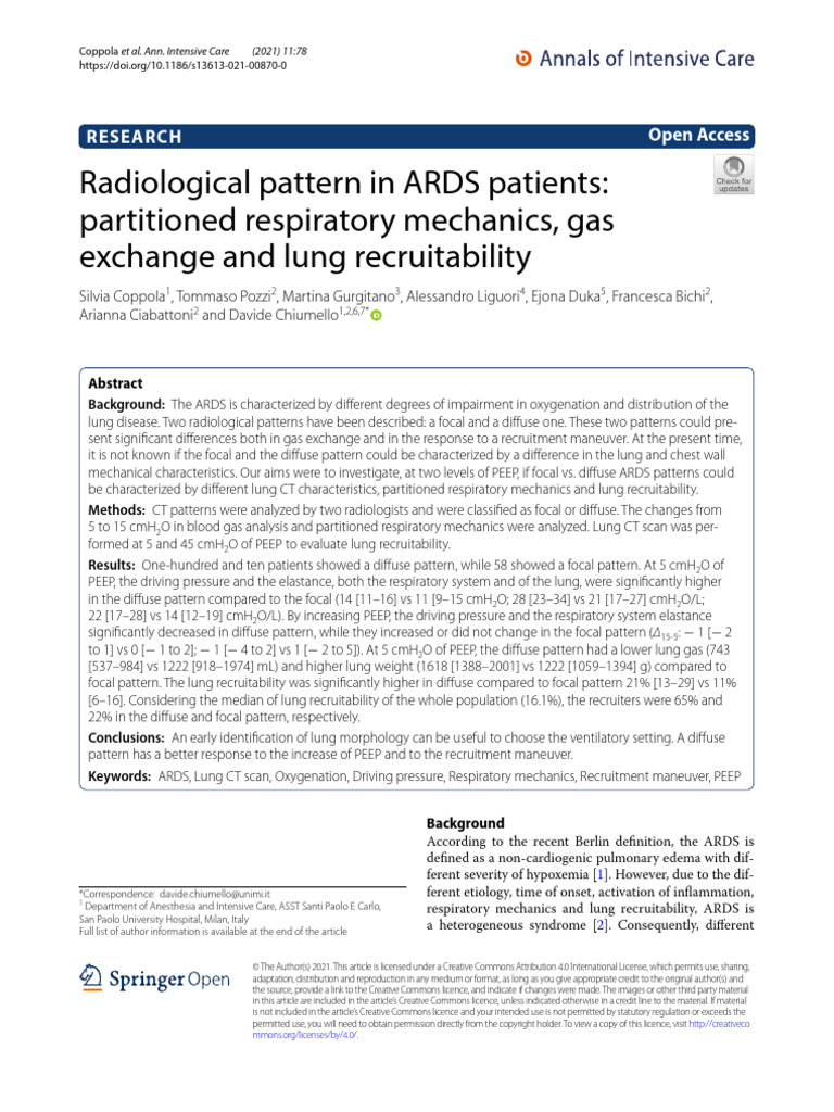 Coppola 2021_Radiological pattern in ARDS patients - partitioned ...