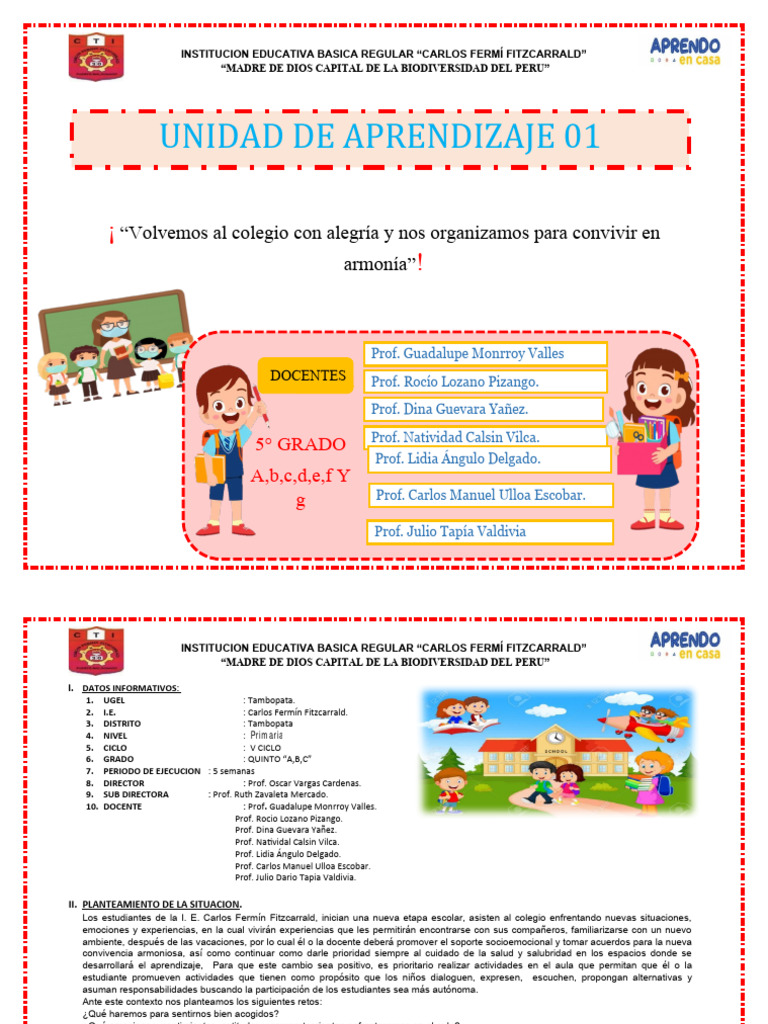 Unidad de Aprendizaje 01 2024 | PDF | Números | Evaluación