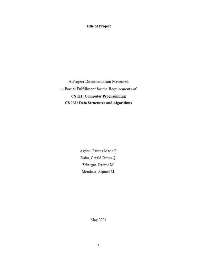 Final project format pdf computer program programming
