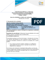 Guía de actividades y rúbrica de evaluación – Tarea  1 - Introducción a la tarea