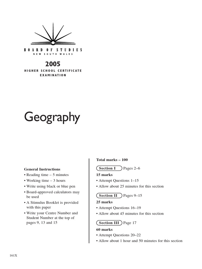 Geography Hsc Exam 2005 Pdf Sea Level Ecological Resilience
