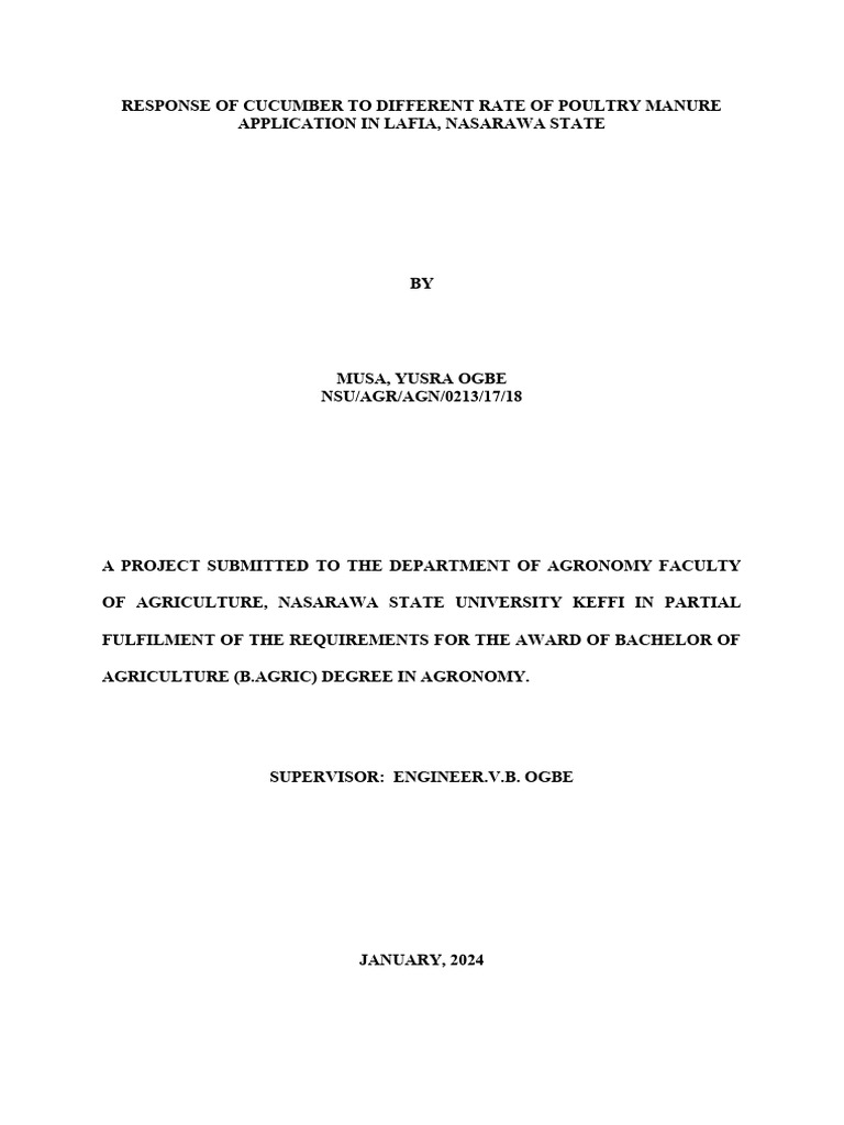Yusra complete project work pdf soil manure