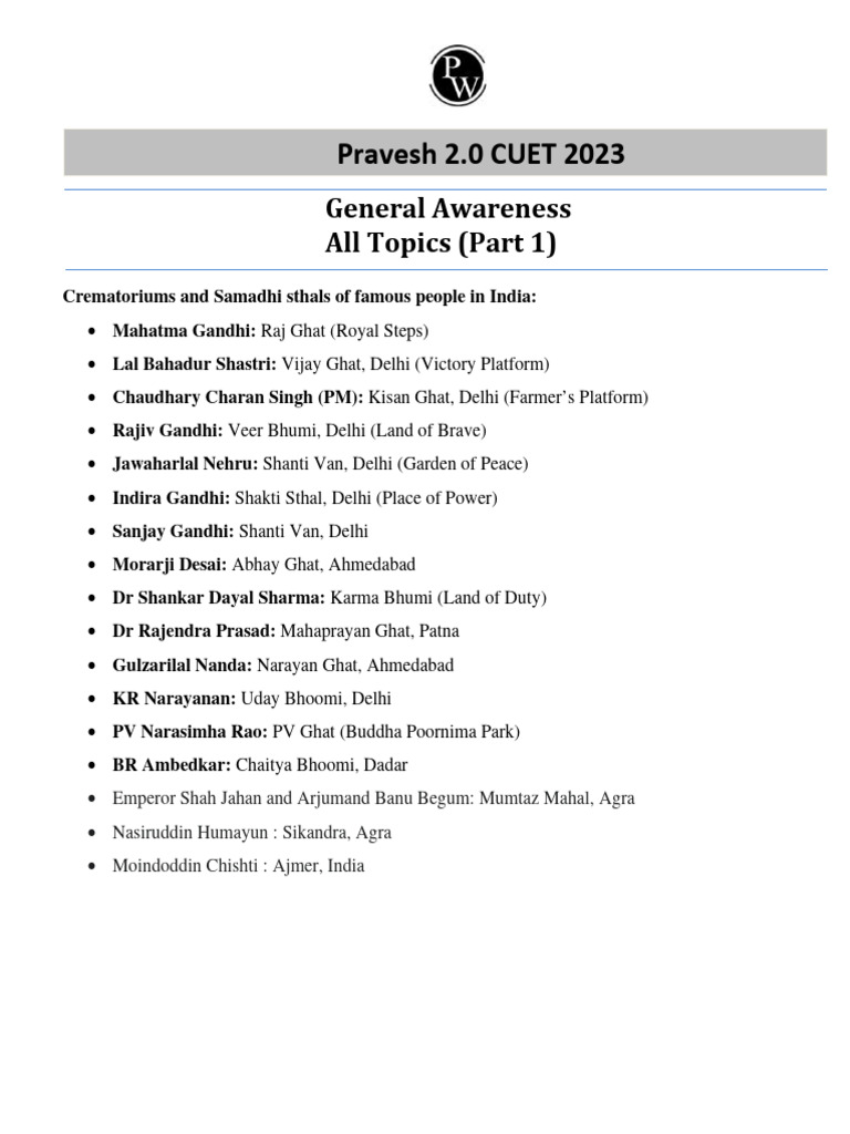 General Awareness - Extra Notes - PDF Only - (Pravesh 2.0) | PDF | Ashoka